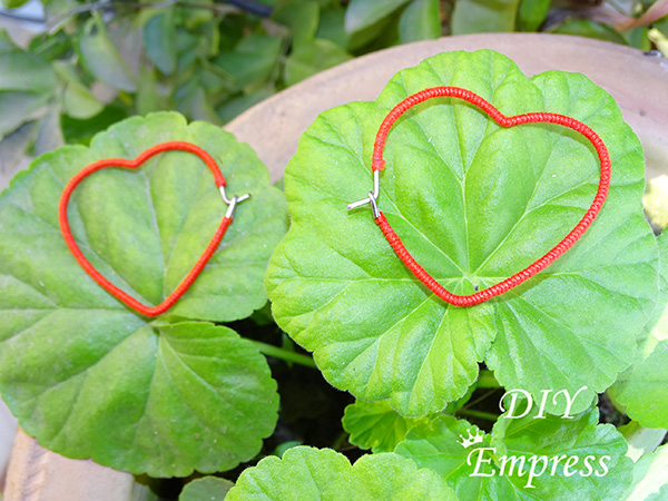 How to make DIY heart shaped hoop earrings from old metallic bangles