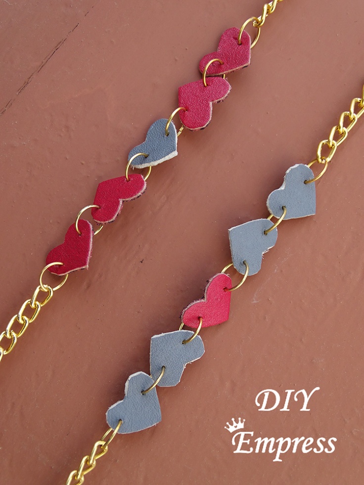 How to make leather heart bracelet